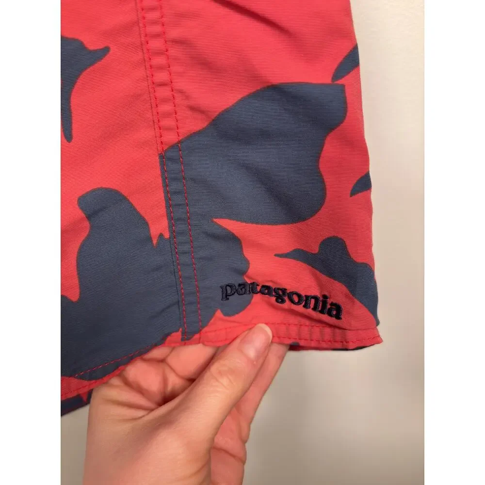 Patagonia Board Shorts Mens 36 Adzuki Red Blue Wavefarer 9.5